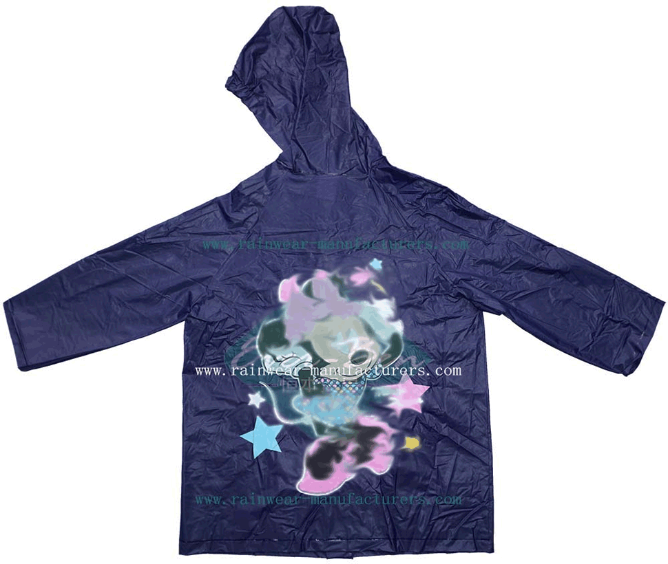 Blue Plastic Rain Jacket for children